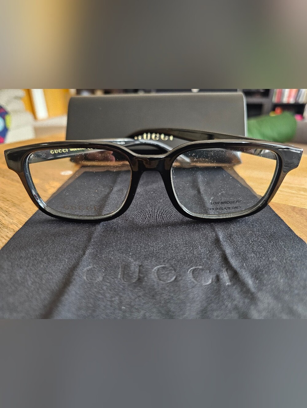 Gucci Men's Black Rectangular Optical Glasses